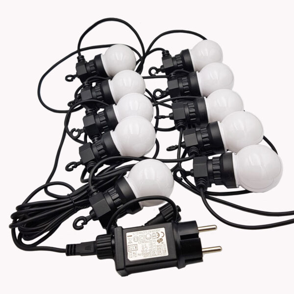Dây đèn LED G50 loại 10 bóng đục ánh sáng trắng ấm dài 5m